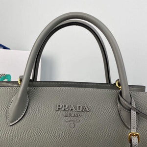 Prada 1BA155 Monochrome medium Saffiano bag Slate Gray - Default Title - View 4