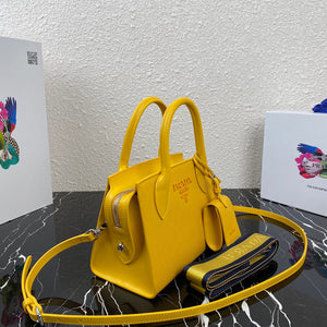 Prada 1BA269 Saffiano Leather Prada Monochrome Bag Yellow - Default Title - View 3