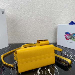 Prada 1BA269 Saffiano Leather Prada Monochrome Bag Yellow - Default Title - View 4