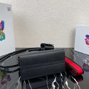 Prada 1BA269 Saffiano Leather Prada Monochrome Bag Black - Default Title - View 5