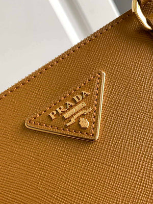 Prada 1BA274 Large Prada Galleria Saffiano leather bag Gold Brown - Default Title - View 5