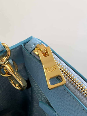 Prada 1BA274 Large Prada Galleria Saffiano leather bag Light Blue - Default Title - View 7