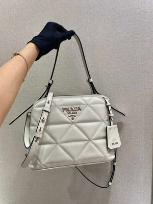 Prada 1BA311 Spectrum Small Leather Top Handle Bag White - Default Title - View 1