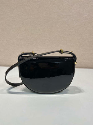 Prada 1BA349 Triangle-logo shoulder patent leather bag Black - Default Title - View 4