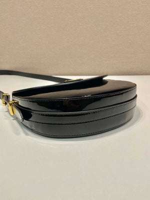 Prada 1BA349 Triangle-logo shoulder patent leather bag Black - Default Title - View 5