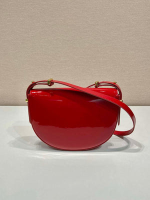 Prada 1BA349 Triangle-logo shoulder patent leather bag Red - Default Title - View 4