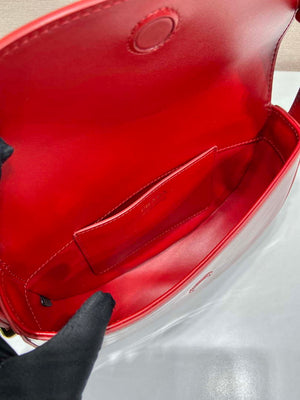 Prada 1BA349 Triangle-logo shoulder patent leather bag Red - Default Title - View 8