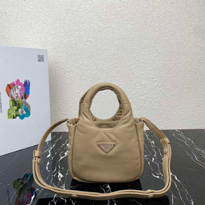 Prada 1BA359 Small Padded Prada Soft Nappa Leather Bag Tan - Default Title - View 1