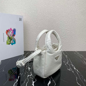 Prada 1BA359 Small Padded Prada Soft Nappa Leather Bag White - Default Title - View 3