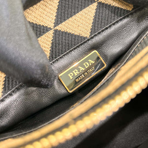 Prada 1BA368 From The Runway Small embroidered fabric Prada Symbole bag Black and Beige - Default Title - View 9