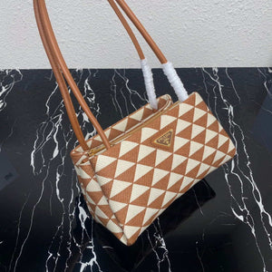 Prada 1BA368 From The Runway Small embroidered fabric Prada Symbole bag Beige and Orange - Default Title - View 4
