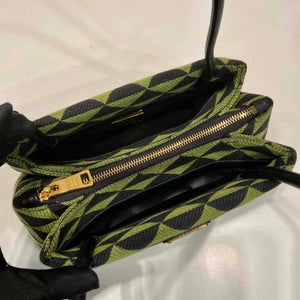 Prada 1BA368 From The Runway Small embroidered fabric Prada Symbole bag Black Ivy Green - Default Title - View 8