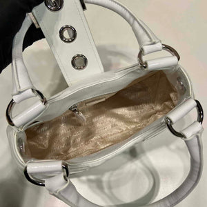 Prada 1BA368 Moon padded patent leather bag White - Default Title - View 8