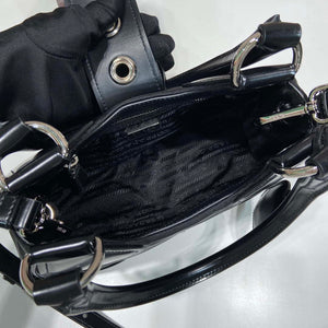Prada 1BA368 Prada Moon Re-Nylon and leather bag Black - Default Title - View 4