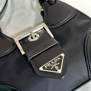 Prada 1BA368 Prada Moon Re-Nylon and leather bag Black - Default Title - View 8