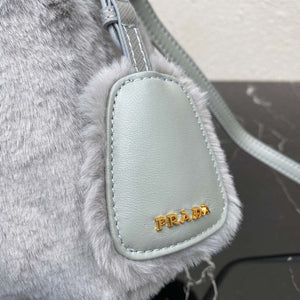 Prada 1BA373 Prada Panier shearling mini-bag Gray - Default Title - View 7
