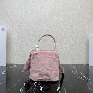 Prada 1BA373 Prada Panier shearling mini-bag Pink - Default Title - View 2