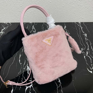 Prada 1BA373 Prada Panier shearling mini-bag Pink - Default Title - View 5