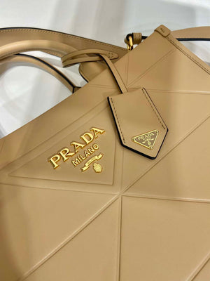 Prada 1BA379 Small leather Prada Symbole bag with topstitching Apricot - Default Title - View 6