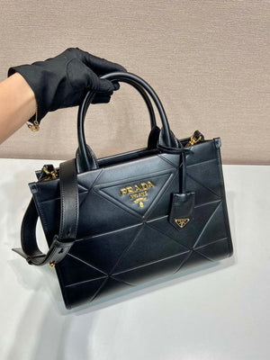 Prada 1BA379 Small leather Prada Symbole bag with topstitching Black - Default Title - View 2
