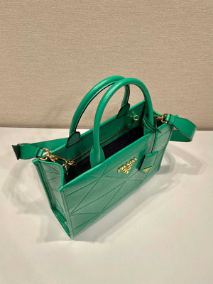 Prada 1BA379 Small leather Prada Symbole bag with topstitching Green - Default Title - View 4