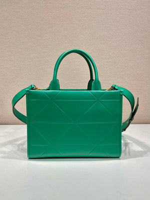 Prada 1BA379 Small leather Prada Symbole bag with topstitching Green - Default Title - View 5