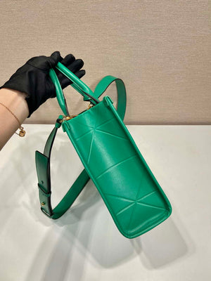 Prada 1BA379 Small leather Prada Symbole bag with topstitching Green - Default Title - View 6