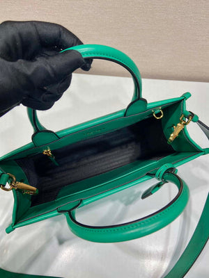 Prada 1BA379 Small leather Prada Symbole bag with topstitching Green - Default Title - View 9