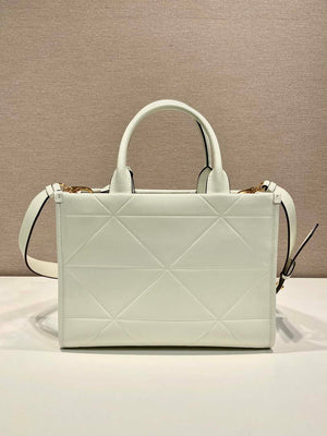 Prada 1BA379 Small leather Prada Symbole bag with topstitching White - Default Title - View 4