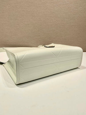 Prada 1BA379 Small leather Prada Symbole bag with topstitching White - Default Title - View 5