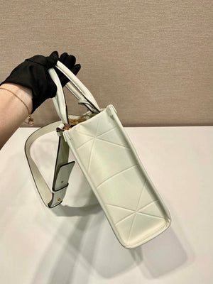 Prada 1BA379 Small leather Prada Symbole bag with topstitching White - Default Title - View 7