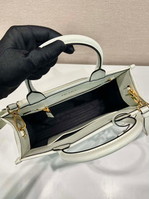 Prada 1BA379 Small leather Prada Symbole bag with topstitching White - Default Title - View 8