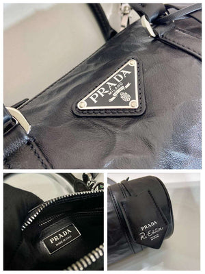 Prada 1BA389 Antique Nappa Leather Handbag Black - Default Title - View 7