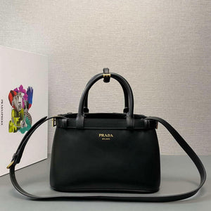 Prada 1BA418 Small Leather Handbag With Belt Black - Default Title - View 1