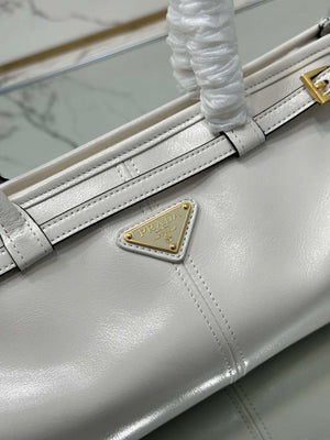 Prada 1BA426 Medium leather handbag Silver Gray - Default Title - View 5