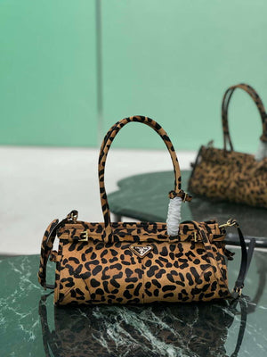 Prada 1BA426 Medium printed leather handbag Honey - Default Title - View 1