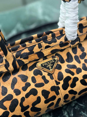 Prada 1BA426 Medium printed leather handbag Honey - Default Title - View 5