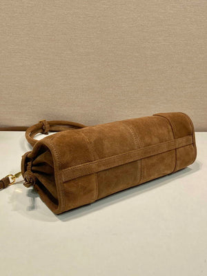 Prada 1BA426 Medium suede handbag Brown - Default Title - View 5