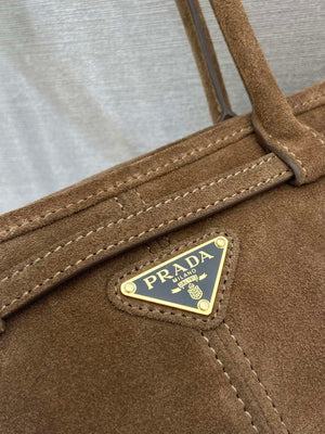 Prada 1BA426 Medium suede handbag Brown - Default Title - View 6