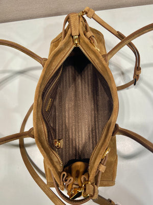 Prada 1BA426 Medium suede handbag Cinnamon - Default Title - View 8