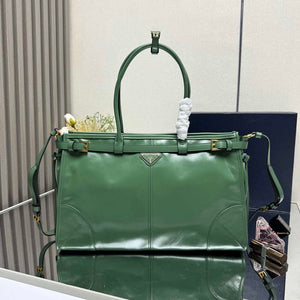 Prada 1BA433 Large Leather Handbag Green - Default Title - View 1