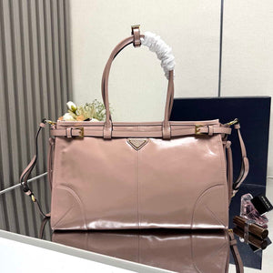 Prada 1BA433 Large Leather Handbag Pink - Default Title - View 1