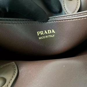 Prada 1BA434 Drak Brown Prada Buckle Medium Suede Handbag With Belt - Default Title - View 8
