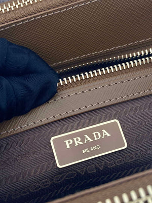 Prada 1BA863 Medium Prada Galleria Saffiano leather bag Cross pattern Natural - Default Title - View 9