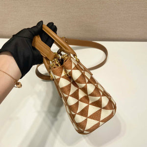 Prada 1BA906 Galleria embroidered fabric bag Brown and Beige - Default Title - View 6