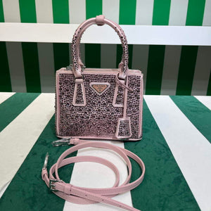 Prada 1BA906 Galleria satin mini-bag with crystals Pink - Default Title - View 3