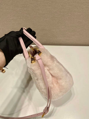 Prada 1BA906 Galleria Triangle Logo Mini Bag Pink Ladies Sheepskin - Default Title - View 5