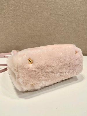 Prada 1BA906 Galleria Triangle Logo Mini Bag Pink Ladies Sheepskin - Default Title - View 6