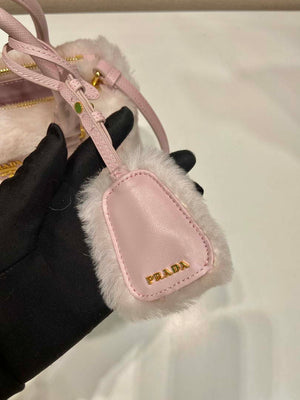 Prada 1BA906 Galleria Triangle Logo Mini Bag Pink Ladies Sheepskin - Default Title - View 7