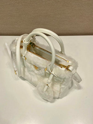 Prada 1BA906 Galleria Triangle Logo Mini Bag White Ladies Sheepskin - Default Title - View 4